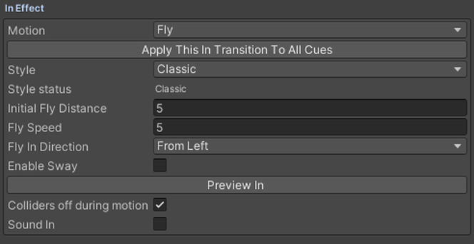 The In Effect block on the Transition page. Out Effect matches it.
