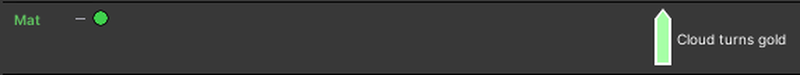 A Mat-swap node on the timeline: one moment, with its name.