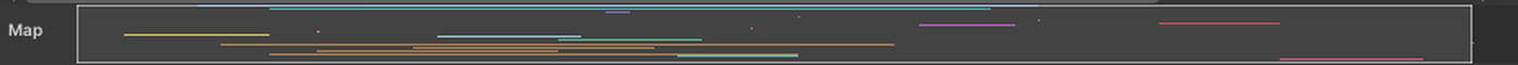 The minimap under the timeline, marked Map.