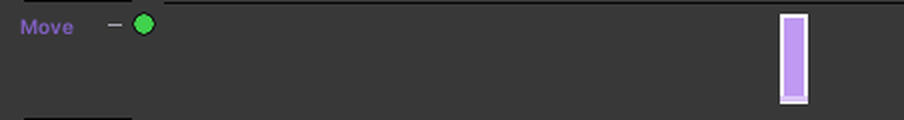 A Move node on the timeline, one second long.