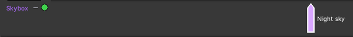 A Skybox node on the timeline: a point node with its name.