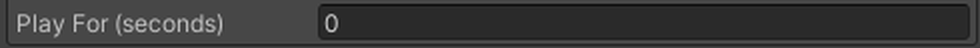 Play For (seconds), at 0: the whole clip plays once.